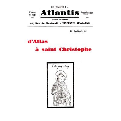 Revue Atlantis N°043 / 1932 / D’Atlas à saint Christophe / REIMPRESSION