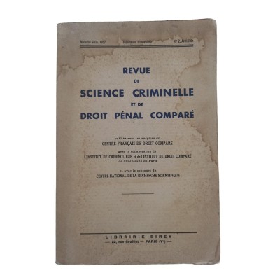 Revue de science criminelle et de droit pénal comparé