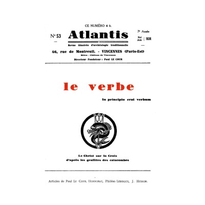 Revue Atlantis N°053 / 1934 / Le Verbe / REIMPRESSION