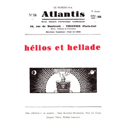 Revue Atlantis N°054 / 1934 / Hélios et Hellade / REIMPRESSION