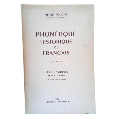 Phonétique historique du français - Tome III