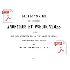 Bibliographie : Carlos Sommervogel - Dictionnaire des ouvrages anonymes & pseudonymes - PDF