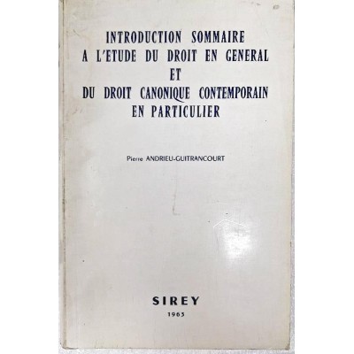 Introduction sommaire à l'étude du droit