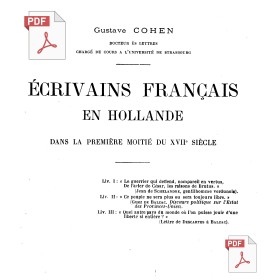 Essai : français en hollande dans la première moitié du XVIIème siècle - PDF