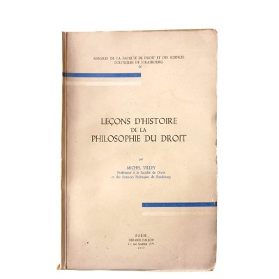 Leçons d'histoire de la philosophie du droit