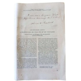 A propos des oeuvres de Mr. de Voltaire vendues à Zurich chez Heidegger et Cie...  ENVOI