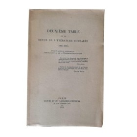 Deuxième table de la revue de littérature comparée (1931-1950)