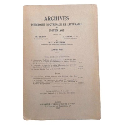 Archives d'histoire doctrinale et littéraire du Moyen-âge - 1957 - tome XXIV