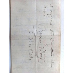 Courrier manuscrit signé Benjmain Godard daté du 9/2/1883