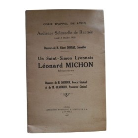 Un Saint-Simon Lyonnais Léonard Michon magistrat