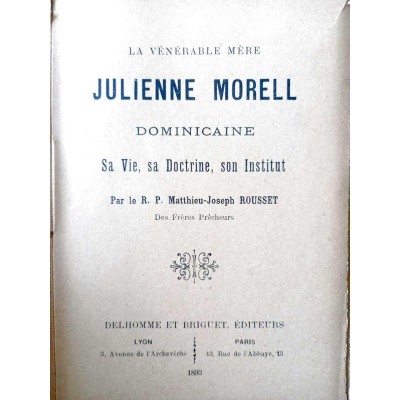 La vénérable mère Julienne Morell