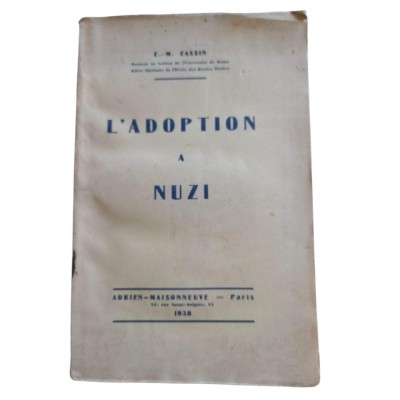 L'adoption à Nuzi / E.-M. Cassin