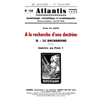 Revue Atlantis N°138 / 1948 / A la recherche d’une doctrine - II - Le bouddhisme / REIMPRESSION
