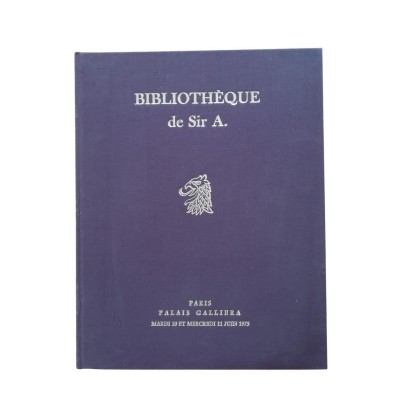 Bibliothèque de Sir A. - vente à Paris les 10 et 11 juin 1975