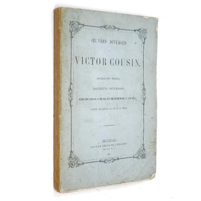 COUSIN Victor - Oeuvres diverses de Victor Cousin.