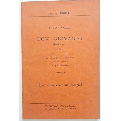 Don Giovanni--Don Juan. Dramma giocoso en deux actes