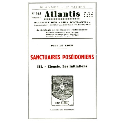 Revue Atlantis N°165 / 1953 / Sanctuaires poséidoniens - III. Eleusis / REIMPRESSION