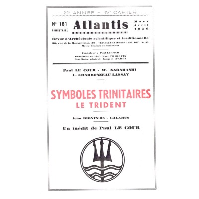 Revue Atlantis N°181 / 1956 / Symboles trinitaires. Le trident / REIMPRESSION