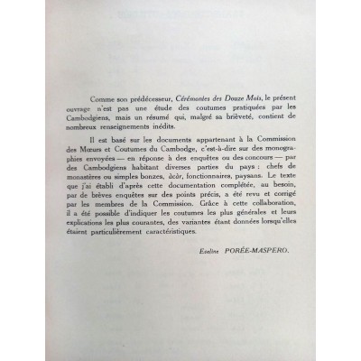 Cérémonies privées des Cambodgiens / rédigé par Eveline Porée-Maspero