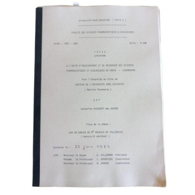 Sur un erbier de Me Arnaud de Villeneuve : manuscrit médiéval