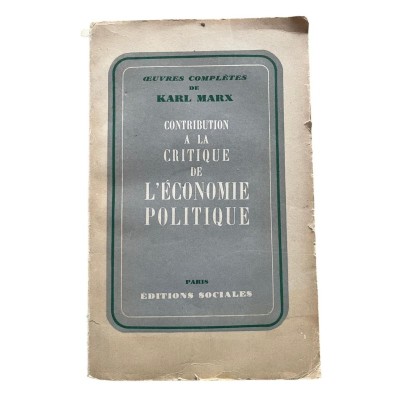 Contribution à la critique de l'économie politique
