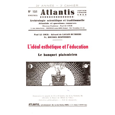 Revue Atlantis N°151 / 1951 / L’idéal esthétique et l’éducation / REIMPRESSION