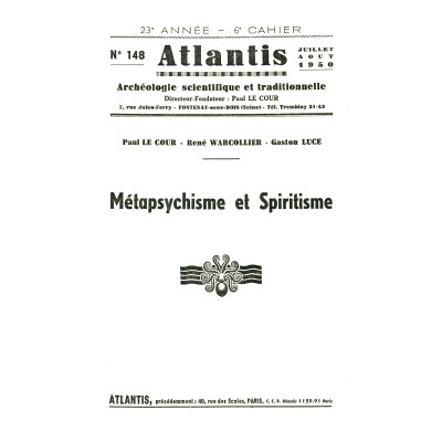 Revue Atlantis N°148 / 1950 / Métapsychisme et Spiritisme / REIMPRESSION