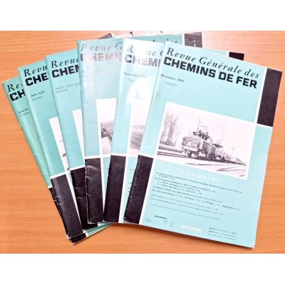 Revue générale des chemins de fer   Lot de 6 numeros 1959-1964