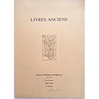 Catalogue livres anciens