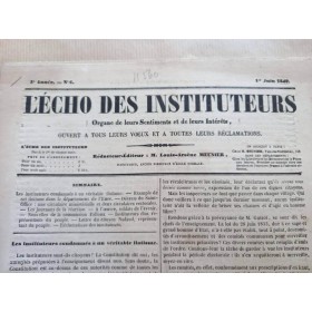 Louis-Arsène Meunier | L'écho des instituteurs. Organe de leurs sentiments et de leurs Intérêts. 2 numéros
