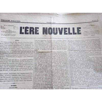 Collectif | Journal l'Ere nouvelle - 18 numéros - 1848
