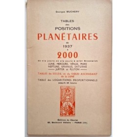 Tables des positions planétaires de 1937 à 2000