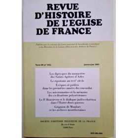 Collectif | Revue d'histoire de l'église de France, Tome  89  N° 222, jan.-juin 2003
