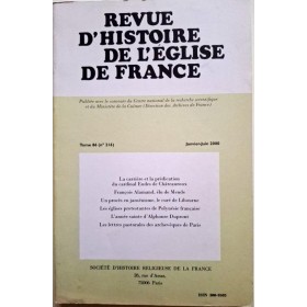 Collectif | Revue d'histoire de l'église de France, Tome 86 N° 216 , jan.-juin 2000