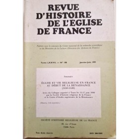 Collectif | Revue d'histoire de l'église de France, Tome LXXVII N° 198, jan.-juin 1991