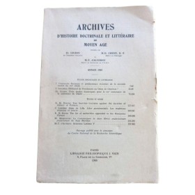 Et. Gilson | Archives d'histoire doctrinale et littéraire du moyen-âge. 1965