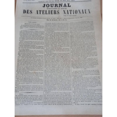 Journal démocratique et officiel des ateliers nationnaux - N°1 - 22