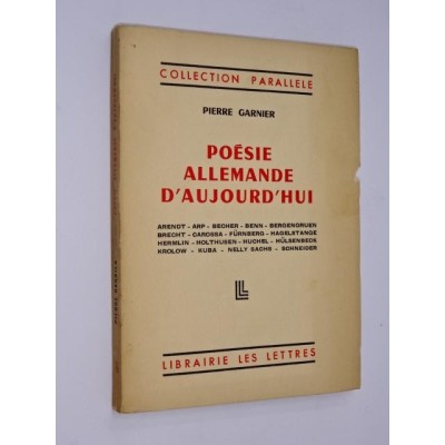 Garnier Pierre | Poésie allemande d'aujourd'hui : Arendt