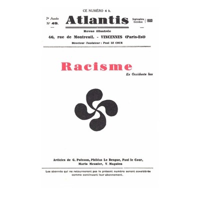 Revue Atlantis N°049 / 1933 / Racisme / REIMPRESSION