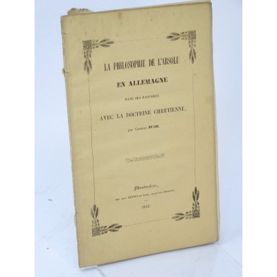 Charles BUOB | La philosophie de l'absolu en Allemagne dans ses rapports avec la doctrine chrétienne