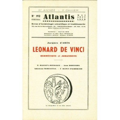 Revue Atlantis N°192 / 1958 / Léonard de Vinci / REIMPRESSION