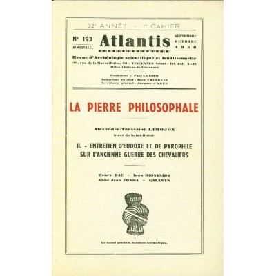 Revue Atlantis N°193 / 1958 / La Pierre philosophale - II / REIMPRESSION