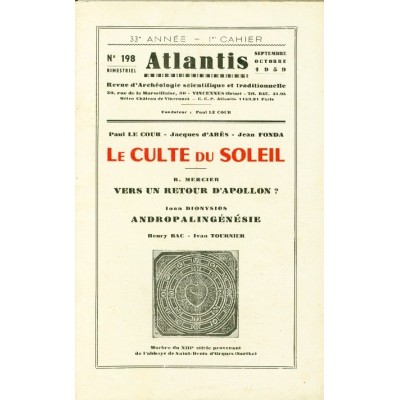Revue Atlantis N°198 / 1959 / Le culte du Soleil / REIMPRESSION