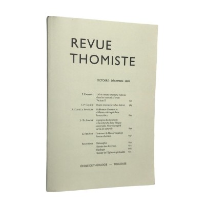 Collectif | Revue Thomiste- revue doctrinale de théologie et de philosophie; Tome CIX n°4; Octobre -Décembre 2009