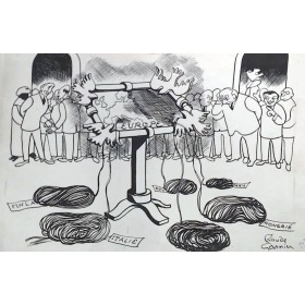 50 dessins originaux (caricatures politiques) de Claude Garnier (1912-1951)